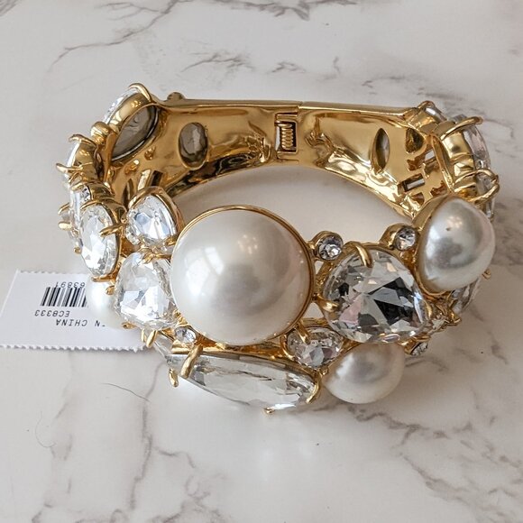 J. Crew Jewelry - J.Crew Pearl and Crystal Cuff Bracelet